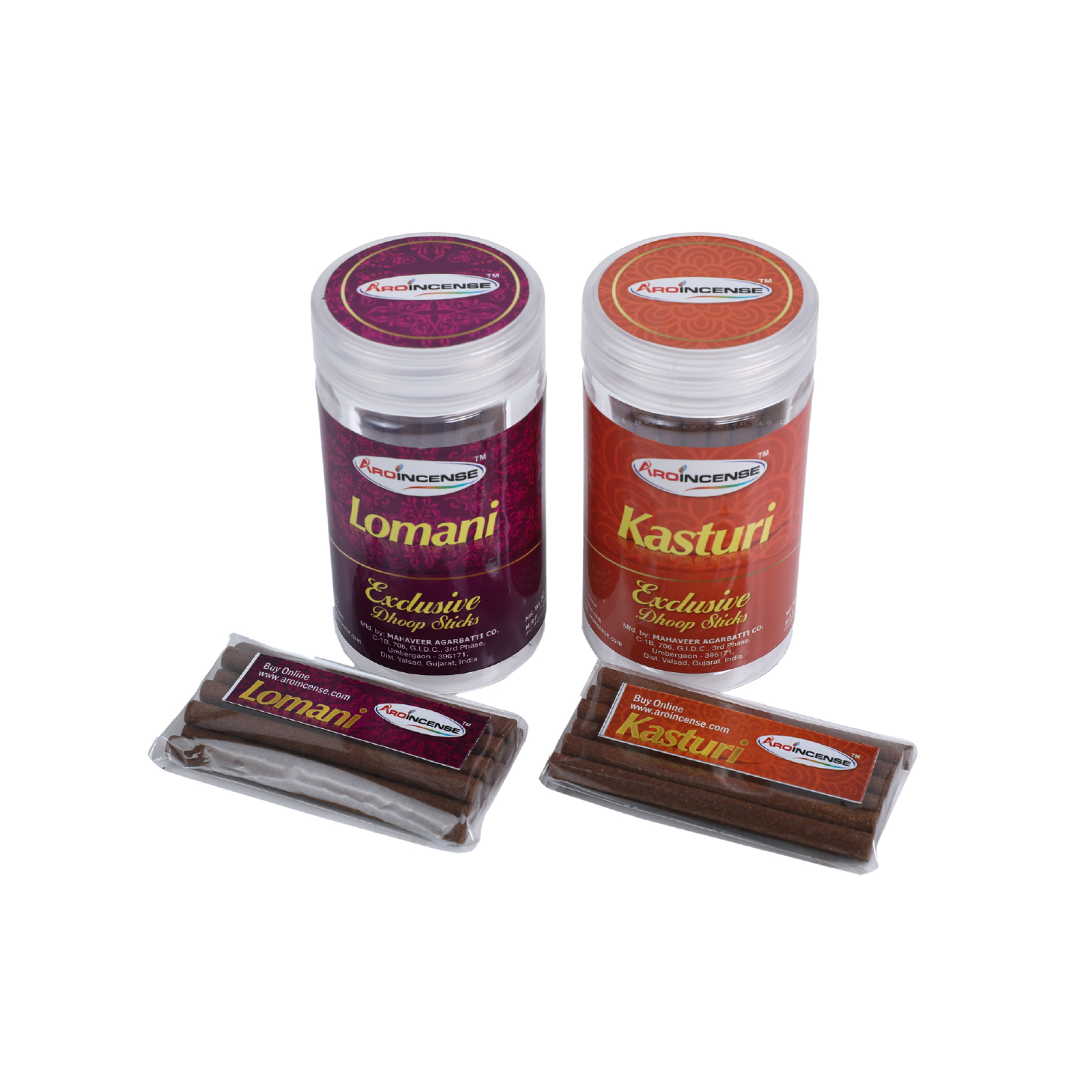 Aroincense Exclusive 50 GMS Combo Pack Of 2 (100 GMS ) | Lomani & Kasturi