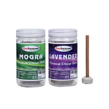 Aroincense Premium 50 GMS Pack Of 2 (100 GMS ) | Lavender & Mogra