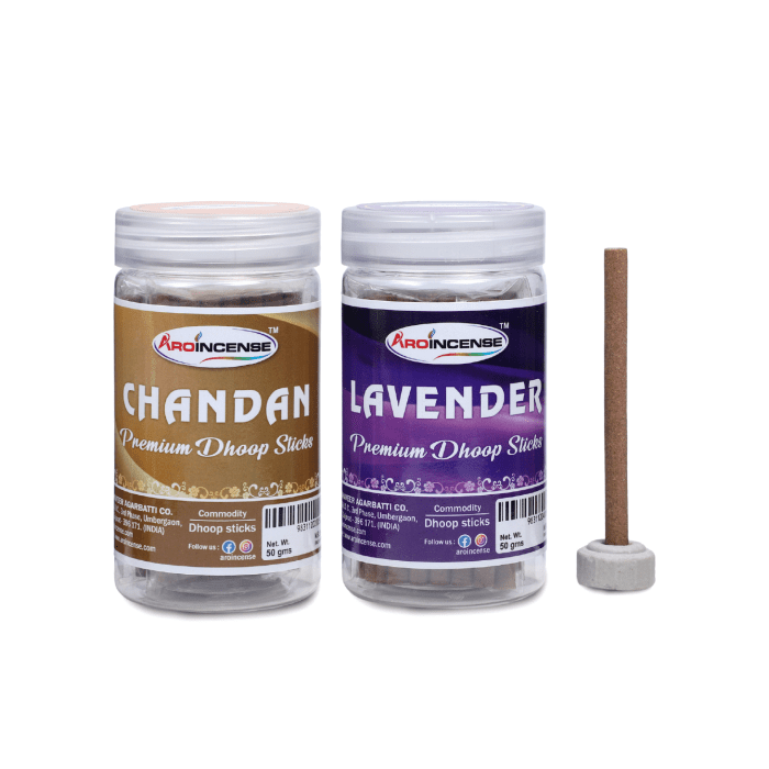 Aroincense Premium 50 GMS Pack Of 2 (100 GMS ) | Lavender & Chandan