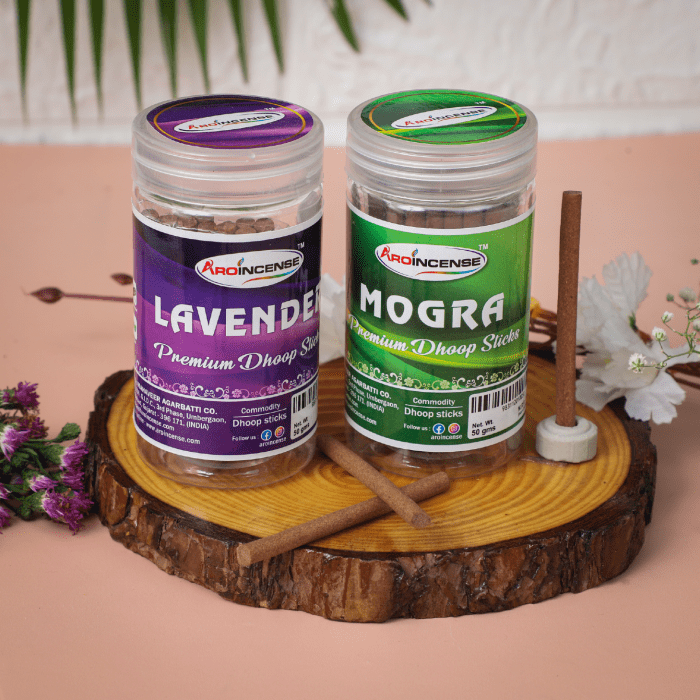 Aroincense Premium 50 GMS Pack Of 2 (100 GMS ) | Lavender & Mogra