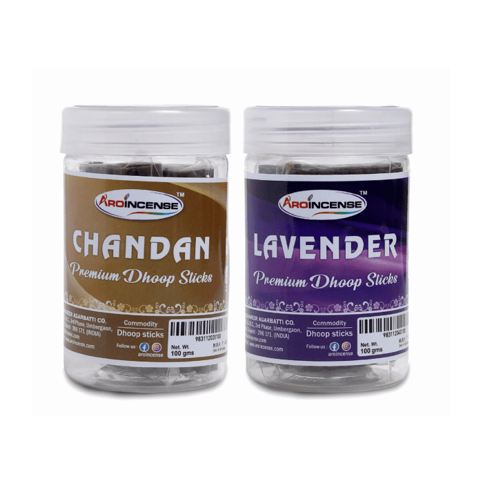 Aroincense Premium 100 GMS Pack Of 2 (200 GMS ) | Chandan & Lavender