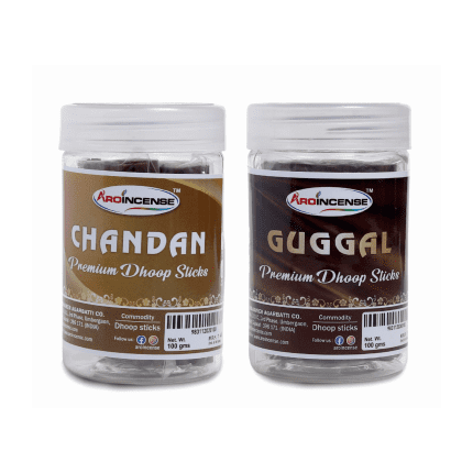 Aroincense Premium 100 GMS Pack Of 2 (200 GMS ) | Chandan & Guggal