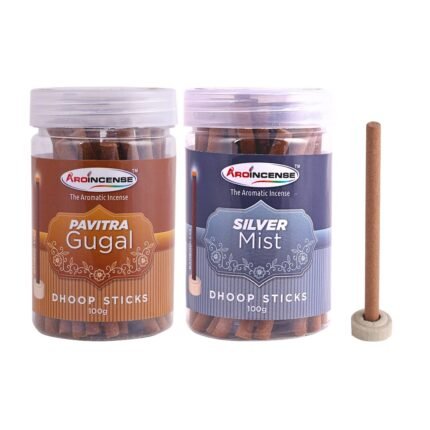 Aroincense PAVITRA GUGGAL / SILVER MIST ( Total 200 g Combo Pack)